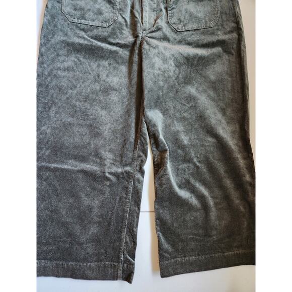 NWT Maeve The Colette Cropped Corduroy Wide Leg Pants Sz 34 Petite Green #7E411 - Picture 6 of 13